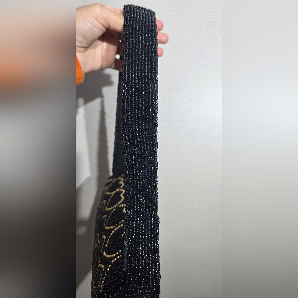 Studio Black and Gold Heart Pattern Shoulder Bag - Picture 7 of 8